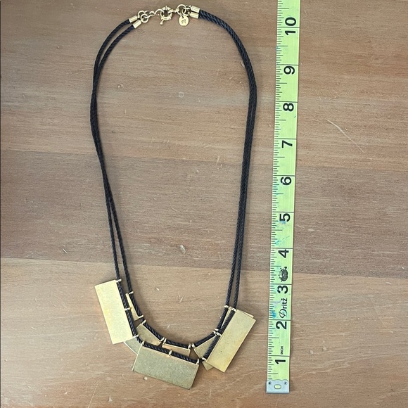 Madewell Gold Geometric Necklace with Black Cord - Picture 5 of 5